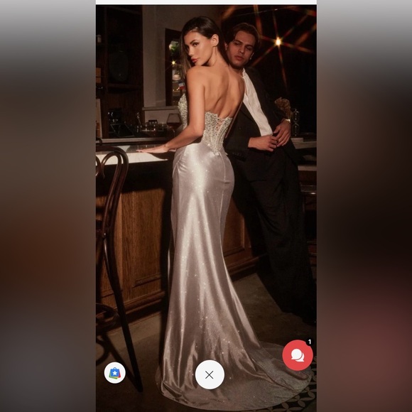 ✨Ladivine Elegant Black Strapless Prom Dress✨ - Picture 6 of 7